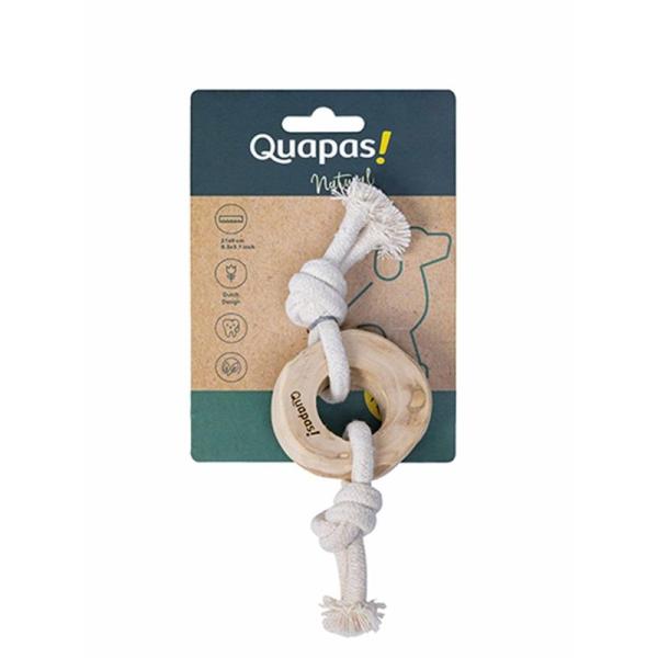 ARDEBO.de Quapas Dog Toy Coffeewood Knotted Pull Ring S