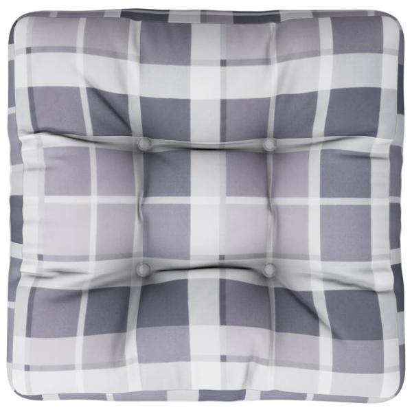 ARDEBO.de - Palettenkissen Grau Karomuster 50x50x12 cm Stoff