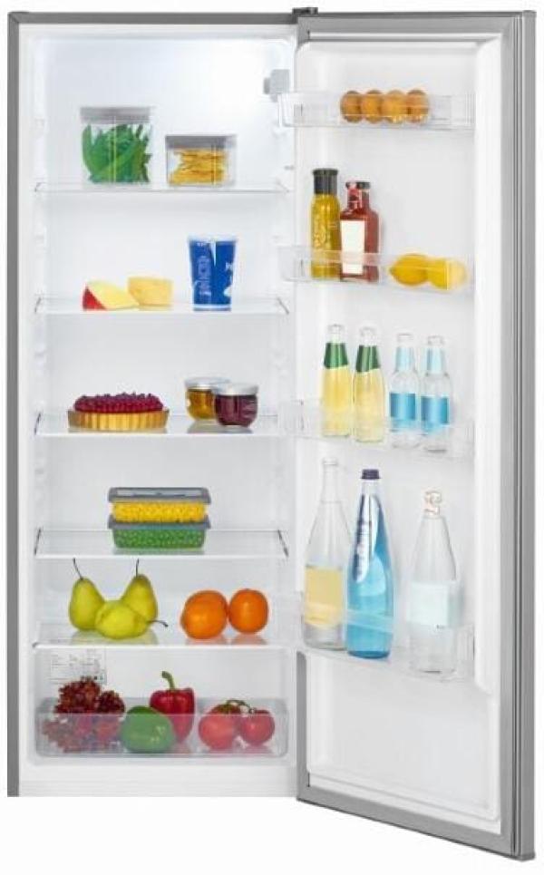 Bomann VS 7363 Vollraumkühlschrank, 54,5 cm breit, 242 L, LED Innenraumbeleuchtung, stufenlose Temperaturregelung, Edelstahloptik (773639)