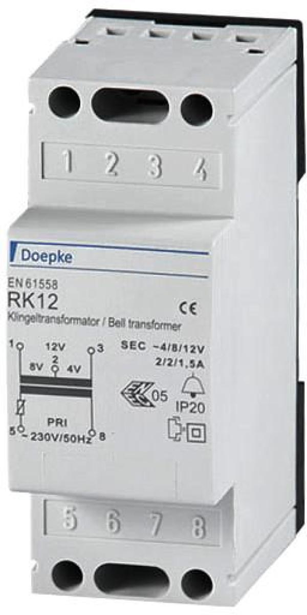 ARDEBO.de Doepke RK12S Klingeltransformator 2A/2A/1,5A 4V/8V/12V