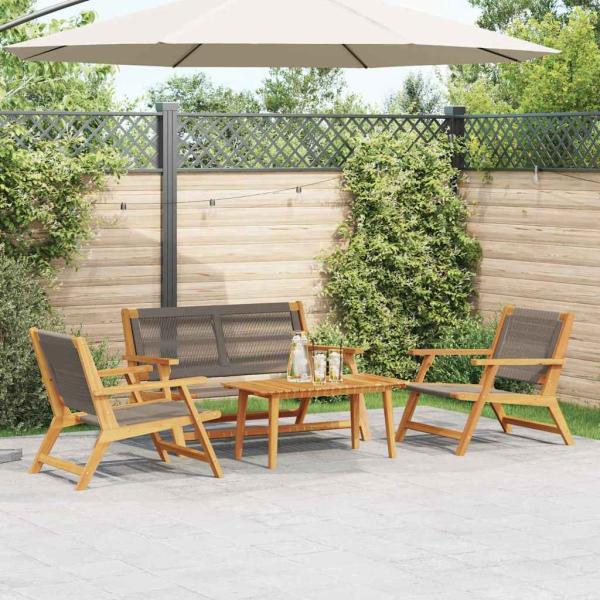ARDEBO.de - 4-tlg. Garten-Sitzgruppe Grau Massivholz Akazie