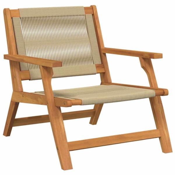 Gartenstühle und Tisch 4er Set Beige aus massivem Akazienholz