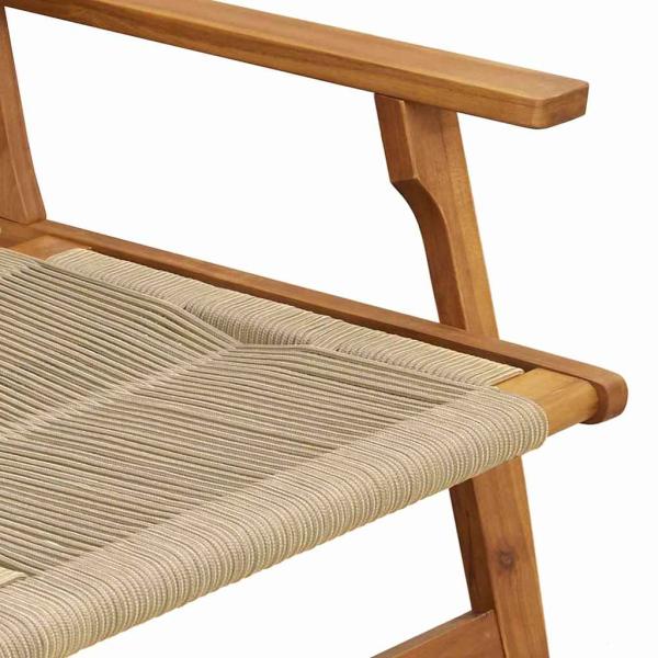 Gartenstühle und Tisch 4er Set Beige aus massivem Akazienholz