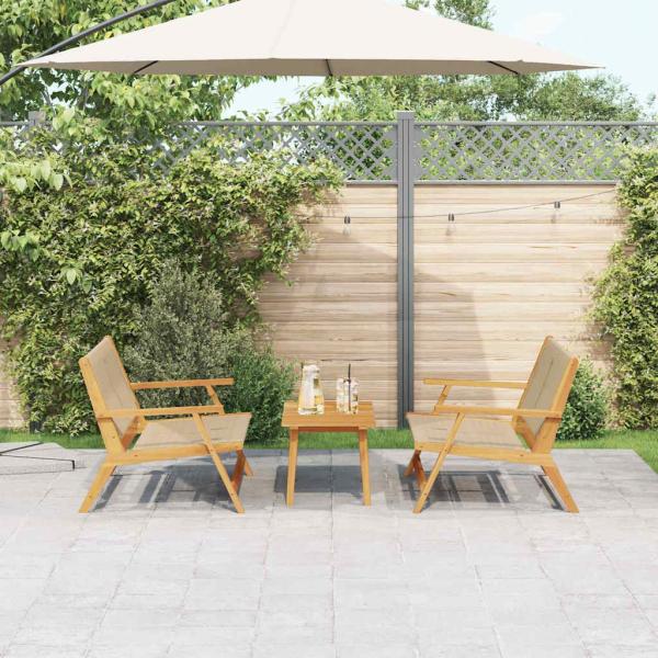 ARDEBO.de - 3-tlg. Garten-Sitzgruppe Beige Massivholz Akazie