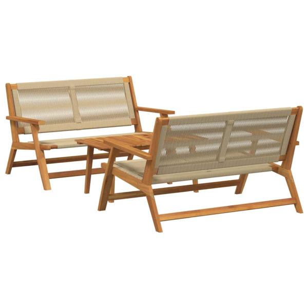 3-tlg. Garten-Sitzgruppe Beige Massivholz Akazie