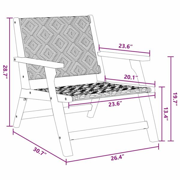 5-tlg. Garten-Sitzgruppe Schwarz und Weiß Akazienholz