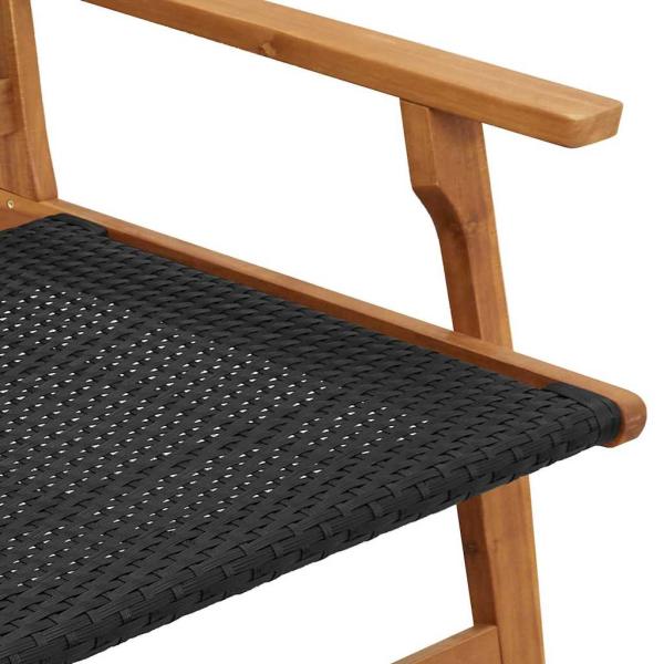 Gartenstühle mit Tisch 5 Stück Schwarz Akazienholz