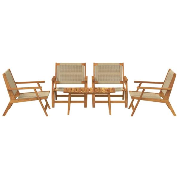 5-tlg. Garten-Sitzgruppe Beige Massivholz Akazie