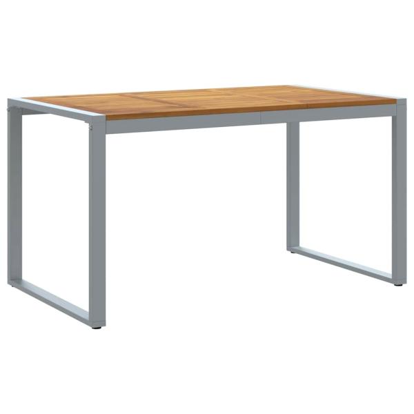 7-teiliges Gartentisch-Set aus massivem Akazienholz und Metall