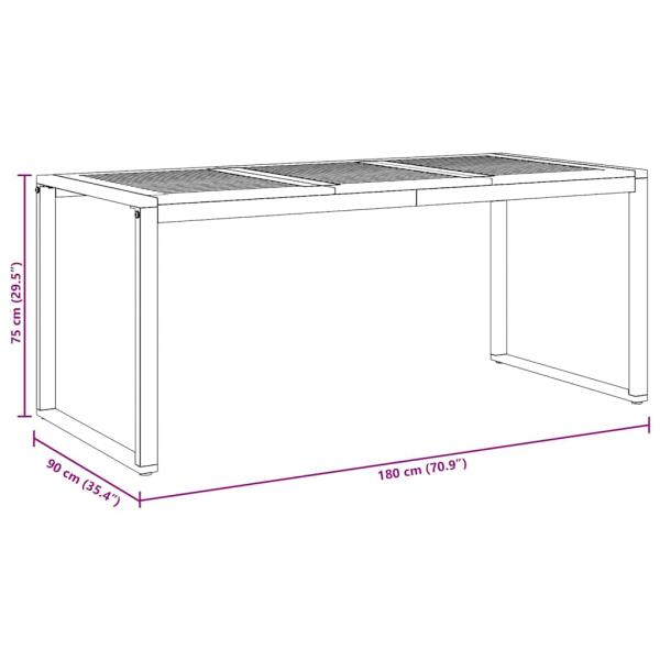 5-teiliges Garten-Esszimmer-Set aus massivem Akazienholz und Metall