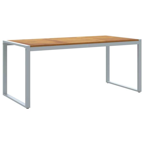5-teiliges Garten-Esszimmer-Set aus massivem Akazienholz und Metall