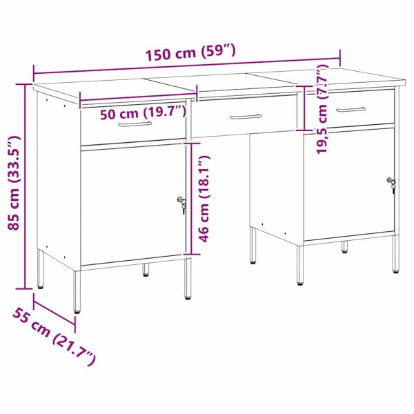 3-teiliges Werkstattwagen und Tisch Set in Rot ? Praktisch aus Holz und Stahl