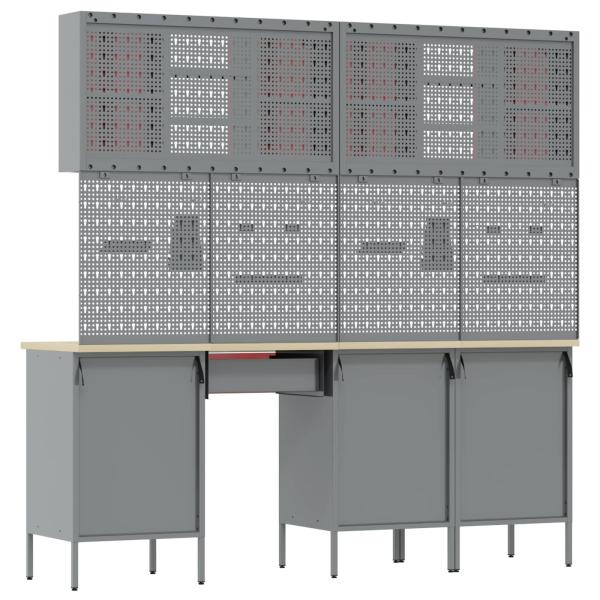 8-teiliges Werkbank-Set Rot Stahl