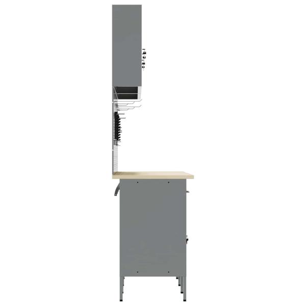 10-tlg. Werkbank-Set Schwarz Stahl