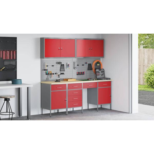 10-tlg. Werkbank-Set Rot Stahl