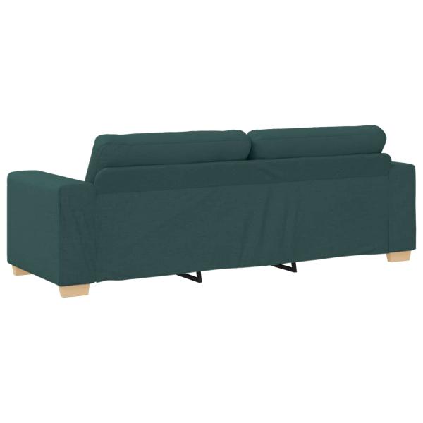 Sofa 3 pcs Dunkelgrün 221 x 80 x 80 cm Leinenmischgewebe
