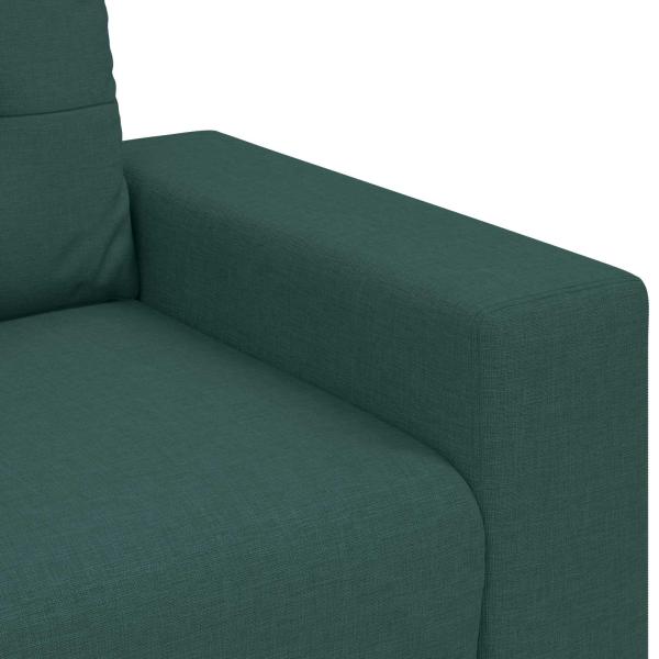 Sofa 3 pcs Dunkelgrün 221 x 80 x 80 cm Leinenmischgewebe