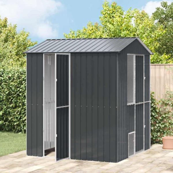 ARDEBO.de - Voliere Anthrazit 210x215x247 cm Stahl