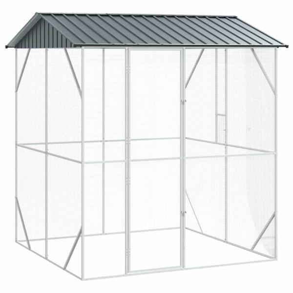 Voliere Anthrazit 210x227x247 cm Stahl