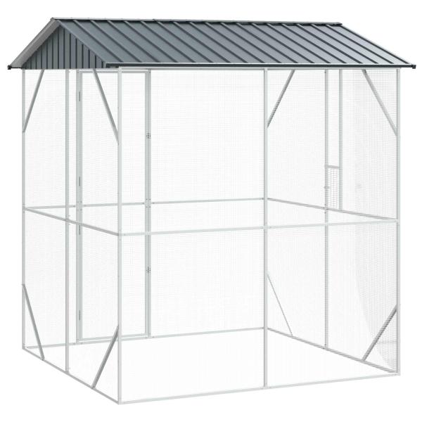 Voliere Anthrazit 210x227x247 cm Stahl
