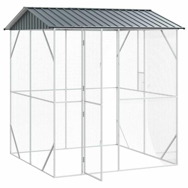 Voliere Anthrazit 210x227x247 cm Stahl