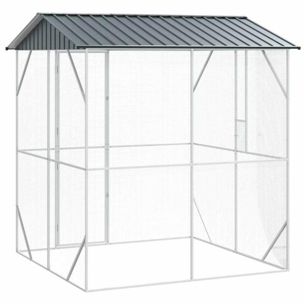 Voliere Anthrazit 210x227x247 cm Stahl