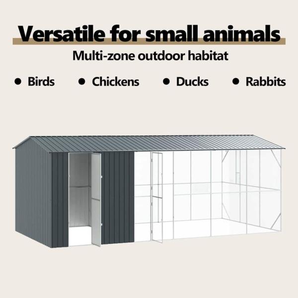 Vogelkäfig Anthrazit 645 x 310 x 247 cm Verzinkter Stahl