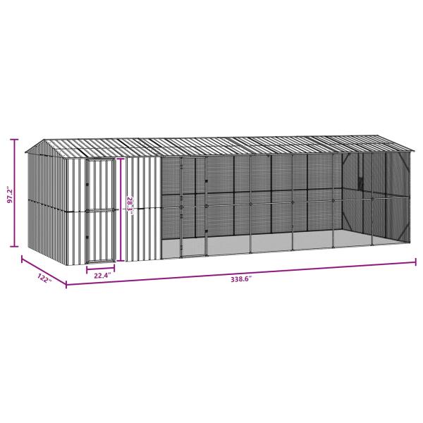 Vogelkäfig Anthrazit 860 x 310 x 247 cm Verzinkter Stahl