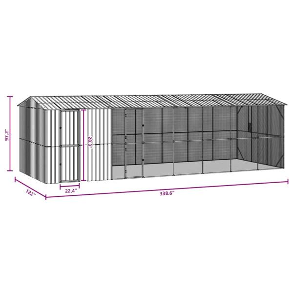 Vogelkäfig Anthrazit 860 x 310 x 247 cm Verzinkter Stahl