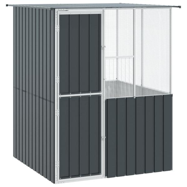 Vogelkäfig Anthrazit 165 x 165 x 200 cm Verzinkter Stahl