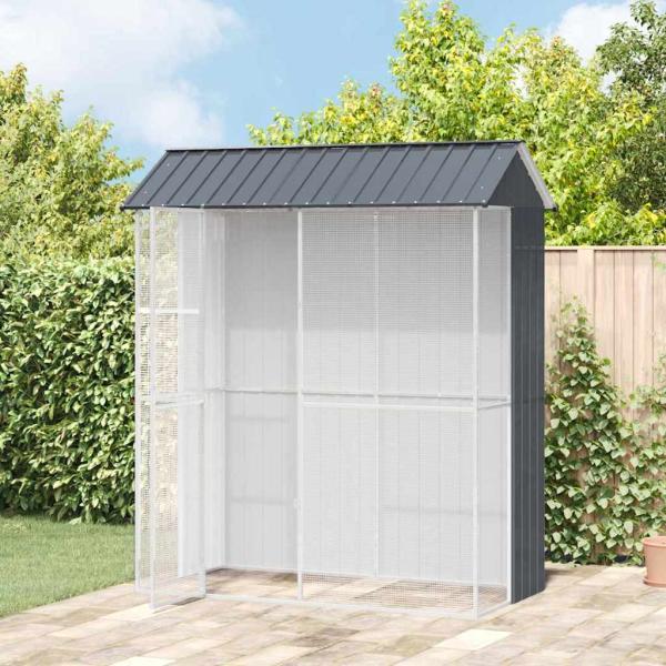 ARDEBO.de - Voliere Anthrazit 215x110x247 cm Stahl