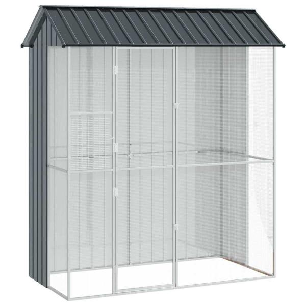 Voliere Anthrazit 215x110x247 cm Stahl
