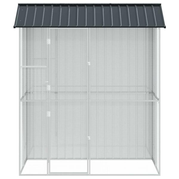 Voliere Anthrazit 215x110x247 cm Stahl