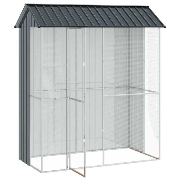 Voliere Anthrazit 215x110x247 cm Stahl
