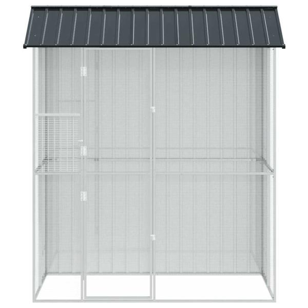 Voliere Anthrazit 215x110x247 cm Stahl