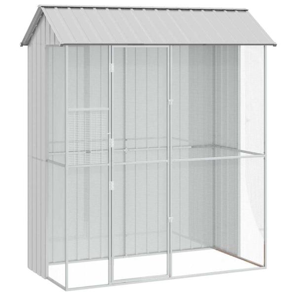 Voliere Grau 215x110x247 cm Stahl