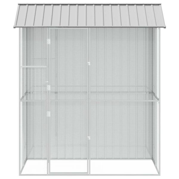 Vogelkäfig Grau 215 x 110 x 247 cm Verzinkter Stahl