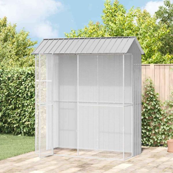 Vogelkäfig Grau 215 x 110 x 247 cm Verzinkter Stahl
