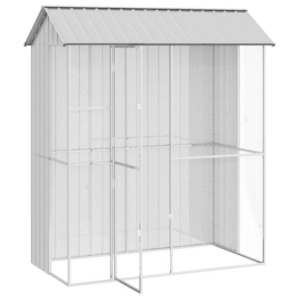 Voliere Grau 215x110x247 cm Stahl