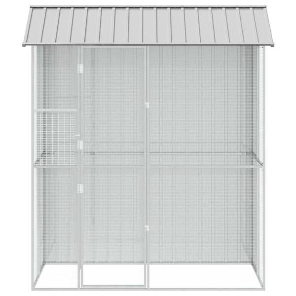 Voliere Grau 215x110x247 cm Stahl