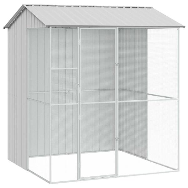 Voliere Grau 215x210x247 cm Stahl