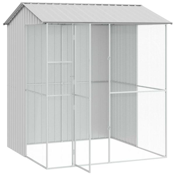 Voliere Grau 215x210x247 cm Stahl