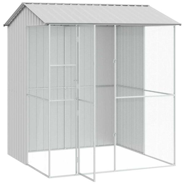 Voliere Grau 215x210x247 cm Stahl