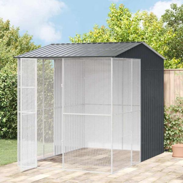 Voliere Anthrazit 215x310x247 cm Stahl