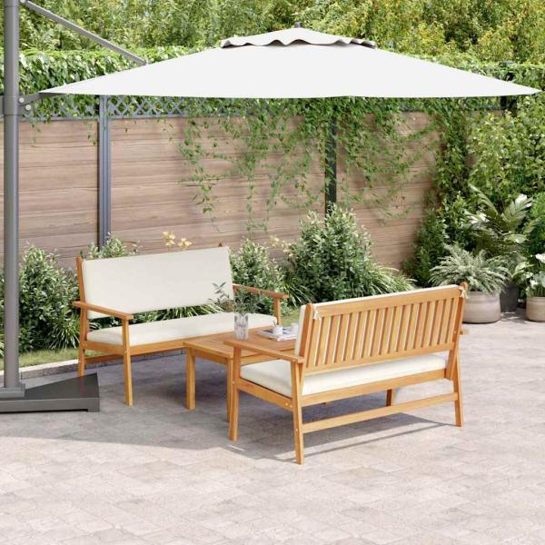 ARDEBO.de - 3-tlg. Garten-Sofagarnitur mit Kissen Massivholz Akazie