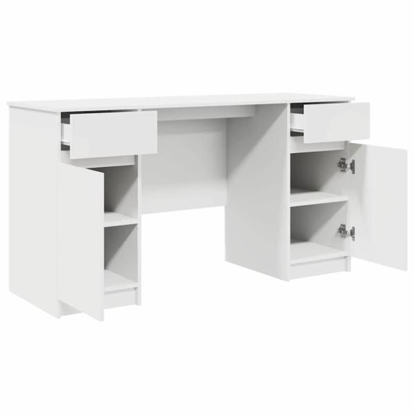Schreibtisch mit Schubladen Weiß 140 x 49 x 76 cm Holzwerkstoff