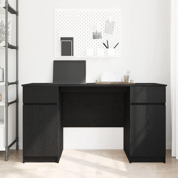 Schreibtisch Schwarz Eiche 140x49x76 cm Holzwerkstoff