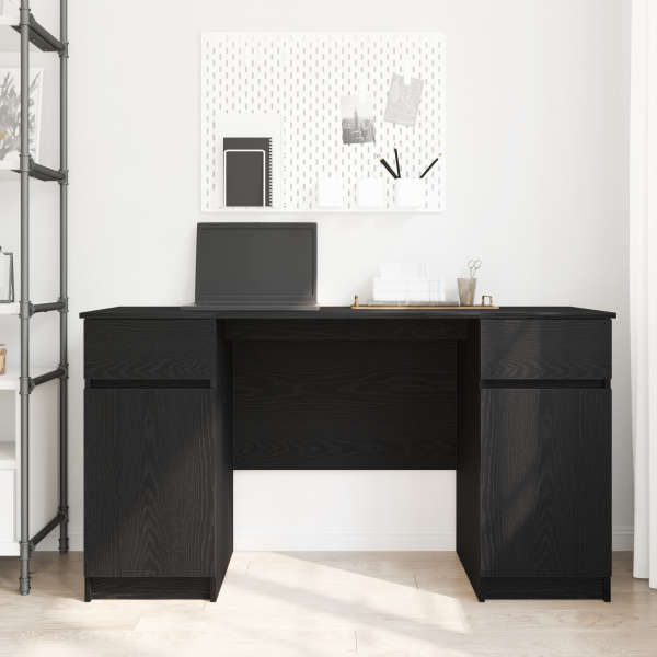 Schreibtisch Schwarz Eiche 140x49x76 cm Holzwerkstoff