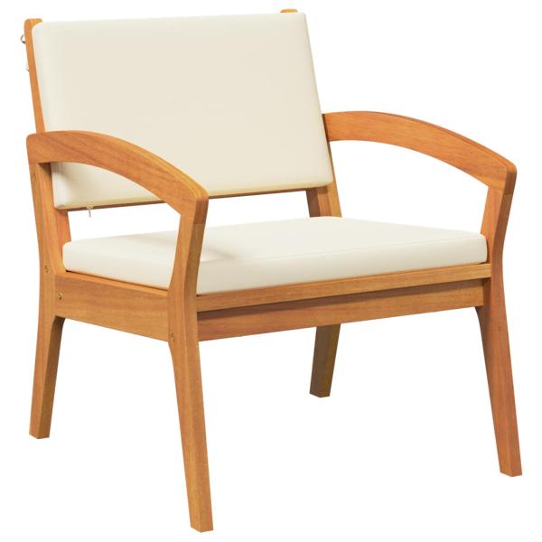 4-teiliges Bistro-Set mit Kissen aus Akazienholz