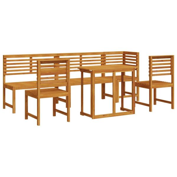 6-teiliges Garten-Esszimmer-Set aus massivem Akazienholz